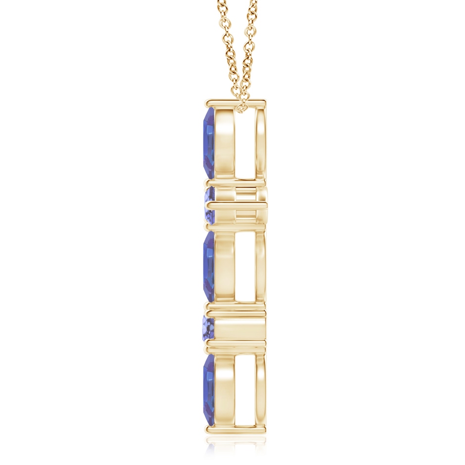 5x2.5mm AA Marquise and Round Tanzanite Cross Pendant in Yellow Gold product image
