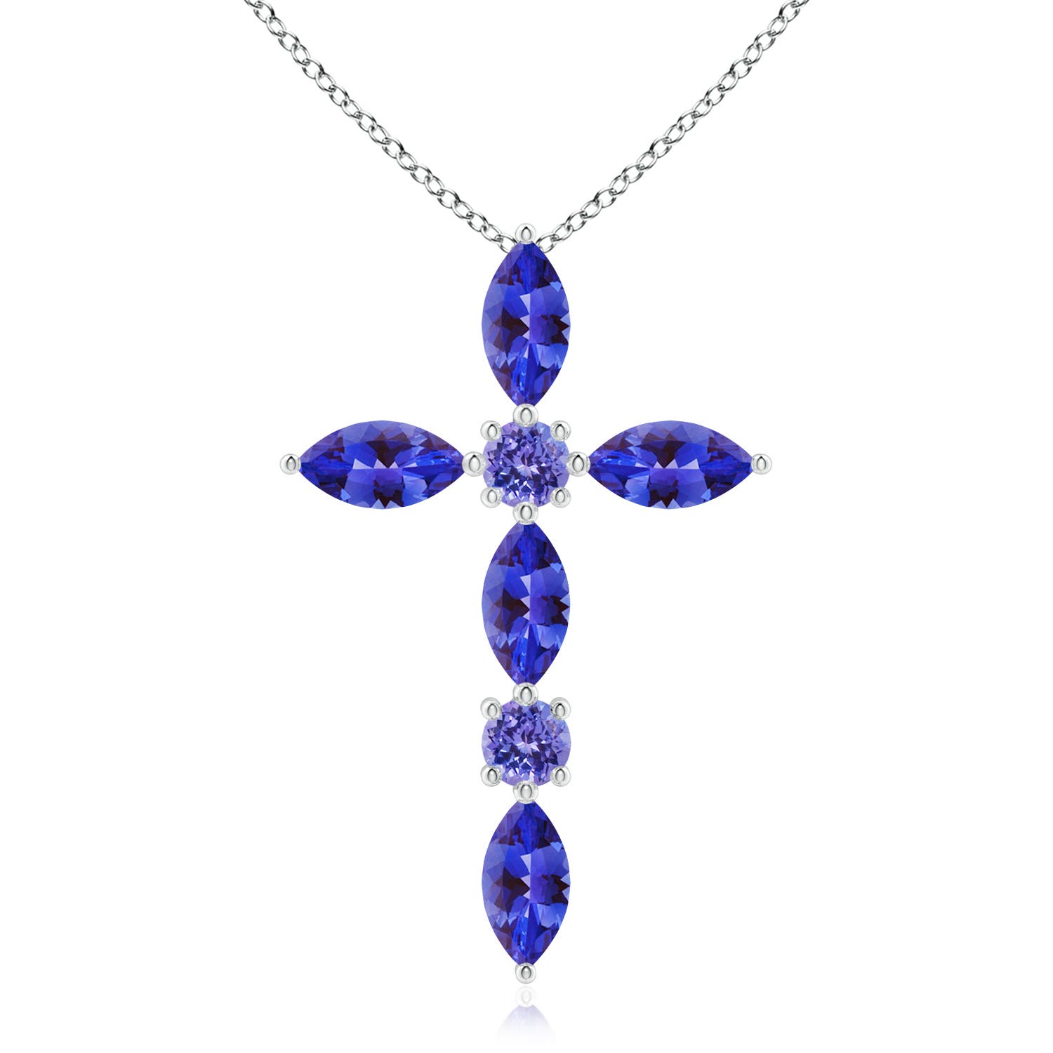 AAA - Tanzanite / 0.74 CT / 14 KT White Gold