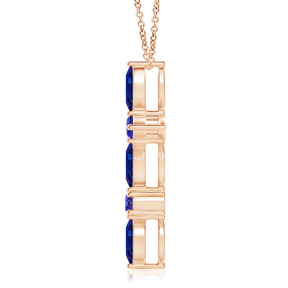 5x2.5mm AAAA Marquise and Round Tanzanite Cross Pendant in Rose Gold product image