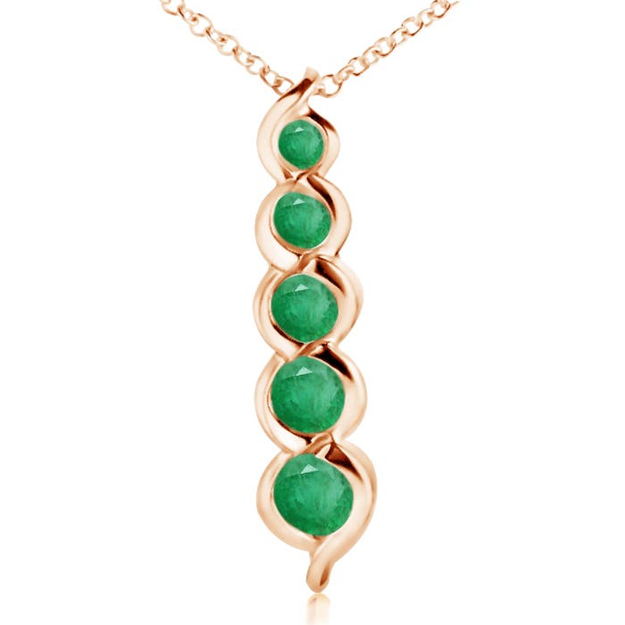 A - Emerald / 0.48 CT / 14 KT Rose Gold