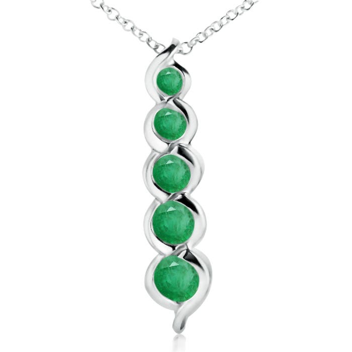 A - Emerald / 0.48 CT / 14 KT White Gold