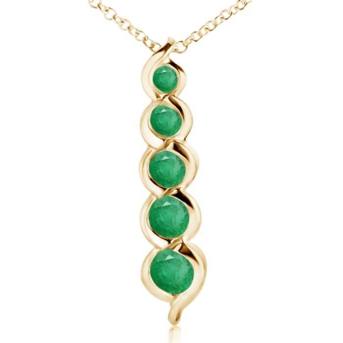 A - Emerald / 0.48 CT / 14 KT Yellow Gold