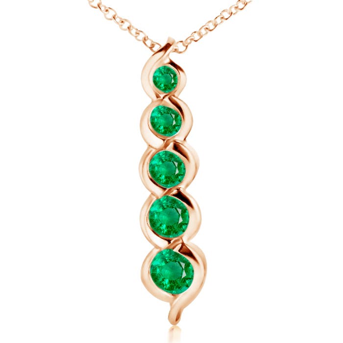 AAA - Emerald / 0.48 CT / 14 KT Rose Gold