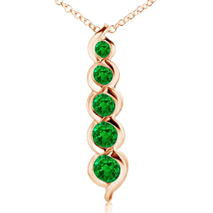 AAAA - Emerald / 0.48 CT / 14 KT Rose Gold