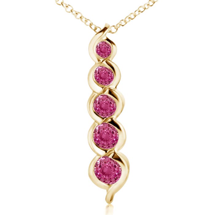 AAAA - Pink Sapphire / 0.71 CT / 14 KT Yellow Gold