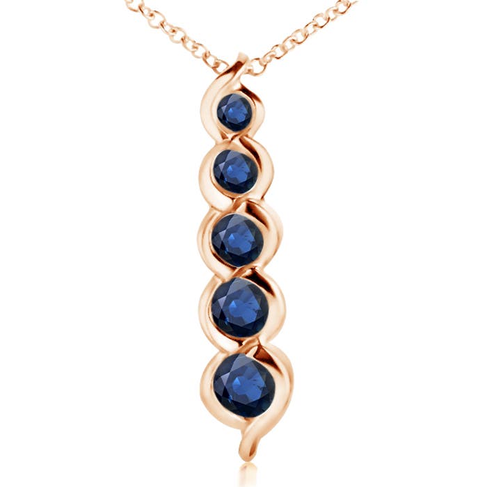 AA - Blue Sapphire / 0.66 CT / 14 KT Rose Gold