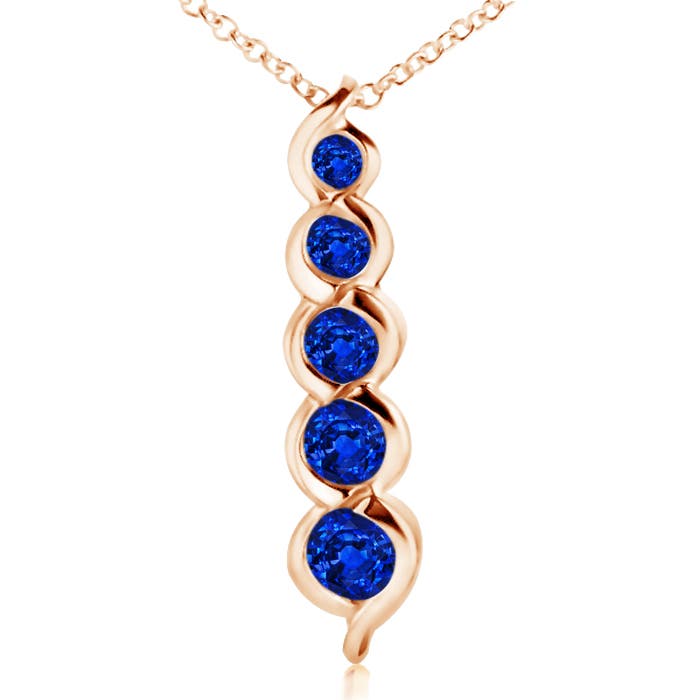 AAAA - Blue Sapphire / 0.66 CT / 14 KT Rose Gold