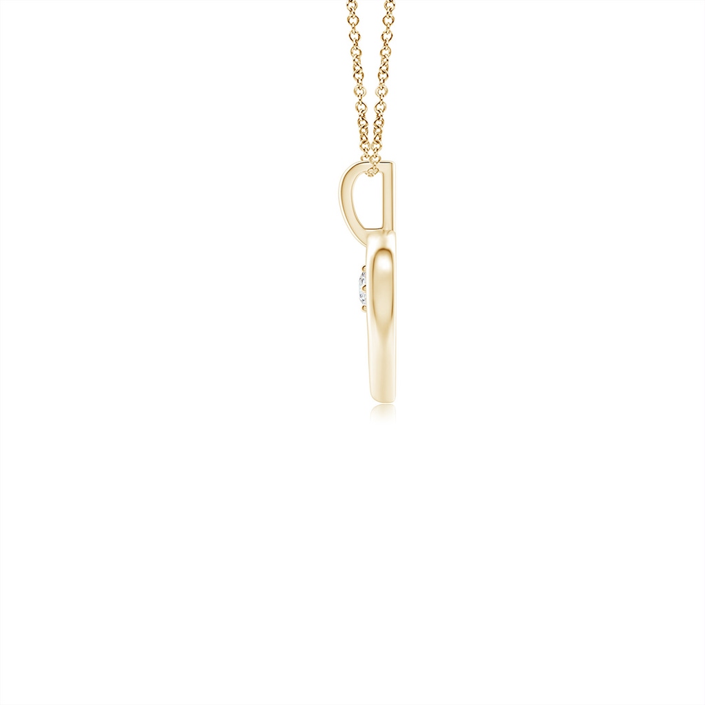 2.4mm GVS2 Solitaire Diamond Heart Pendant in 18K Yellow Gold - side 199