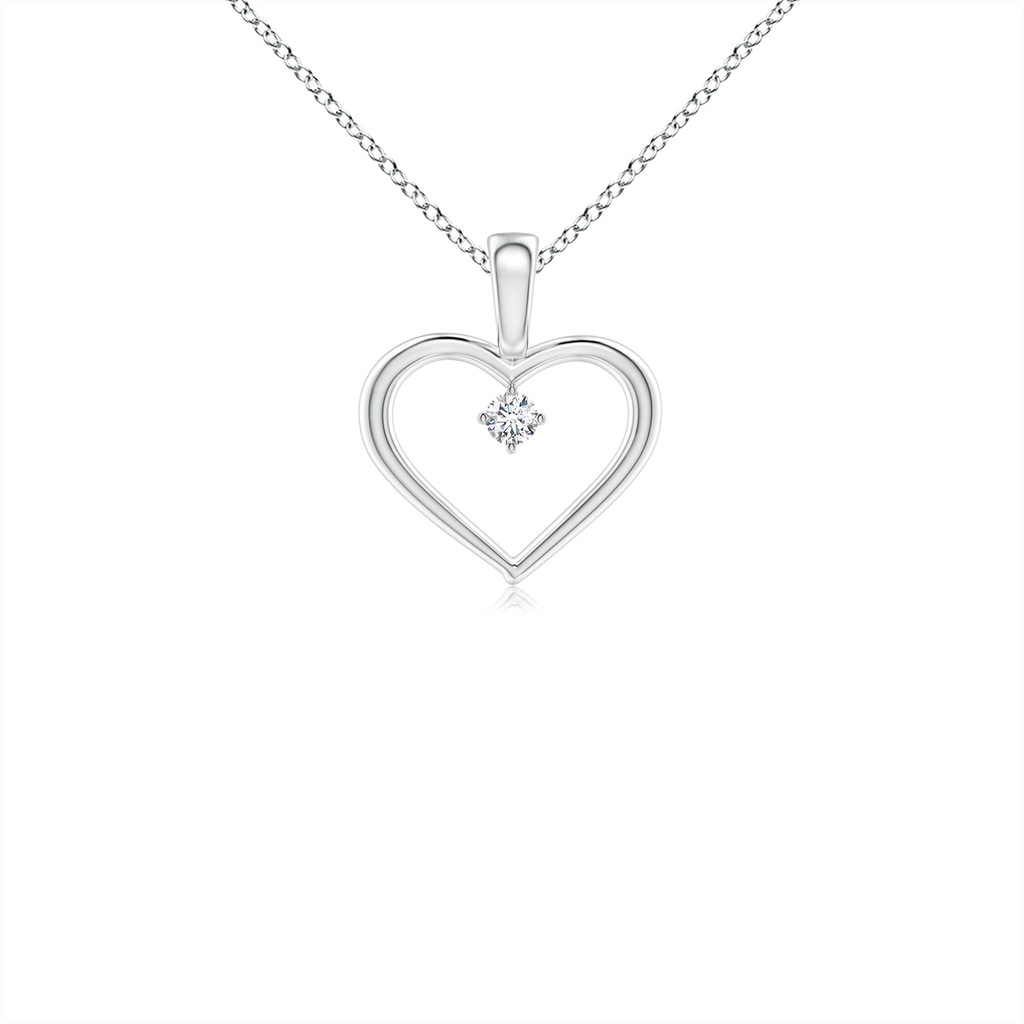 2.4mm GVS2 Solitaire Diamond Heart Pendant in P950 Platinum