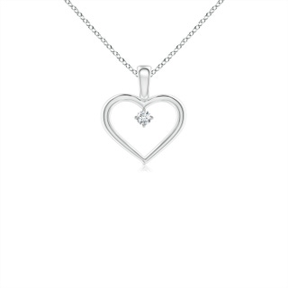 2.4mm GVS2 Solitaire Diamond Heart Pendant in P950 Platinum