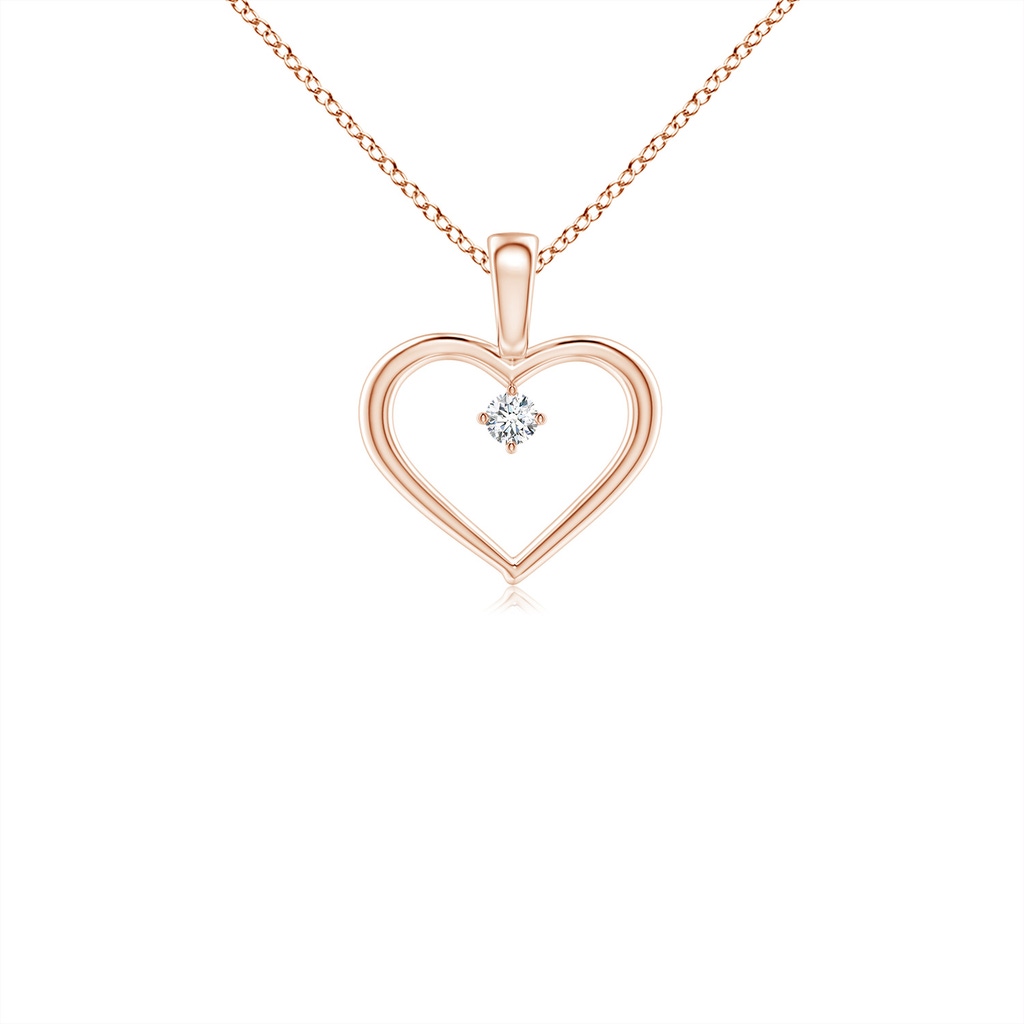 2.4mm GVS2 Solitaire Diamond Heart Pendant in Rose Gold