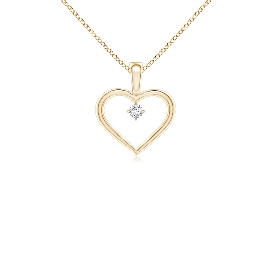 2.4mm GVS2 Solitaire Diamond Heart Pendant in Yellow Gold 