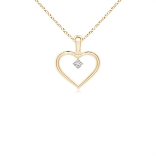 2.4mm HSI2 Solitaire Diamond Heart Pendant in Yellow Gold