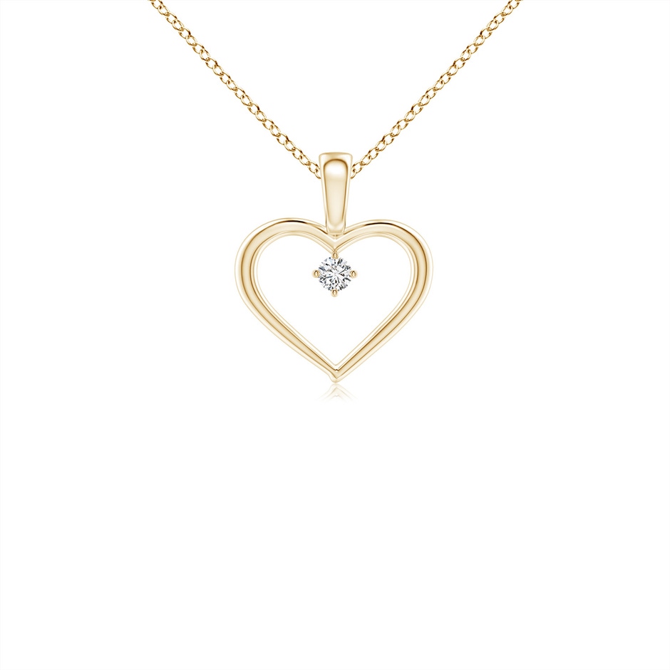 2.4mm HSI2 Solitaire Diamond Heart Pendant in Yellow Gold 