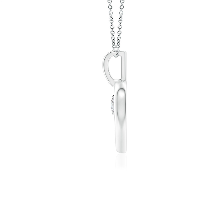 3.2mm GVS2 Solitaire Diamond Heart Pendant in P950 Platinum side 199