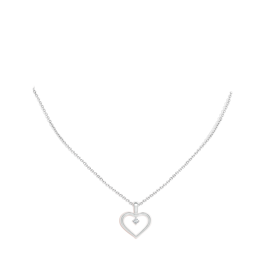3.2mm GVS2 Solitaire Diamond Heart Pendant in P950 Platinum pen
