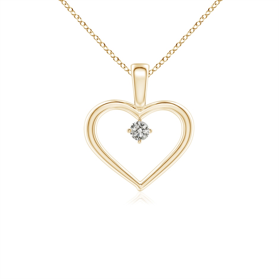 3.2mm KI3 Solitaire Diamond Heart Pendant in Yellow Gold 