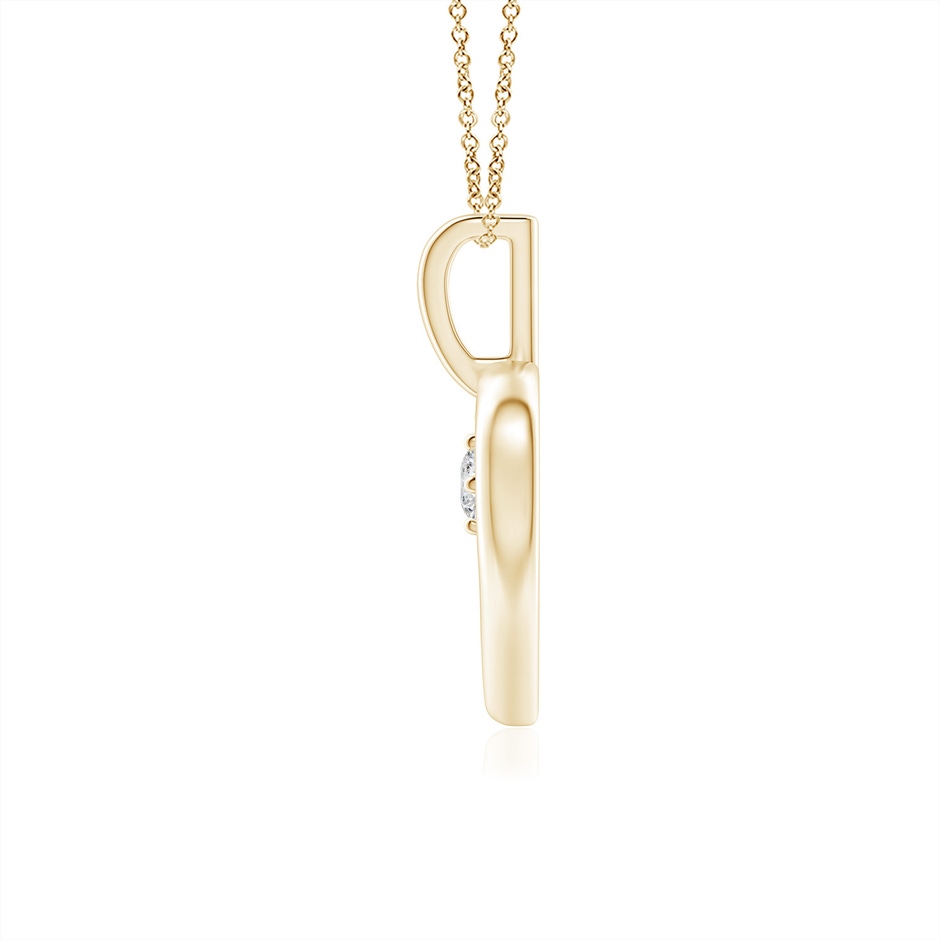 3.8mm HSI2 Solitaire Diamond Heart Pendant in Yellow Gold side 199