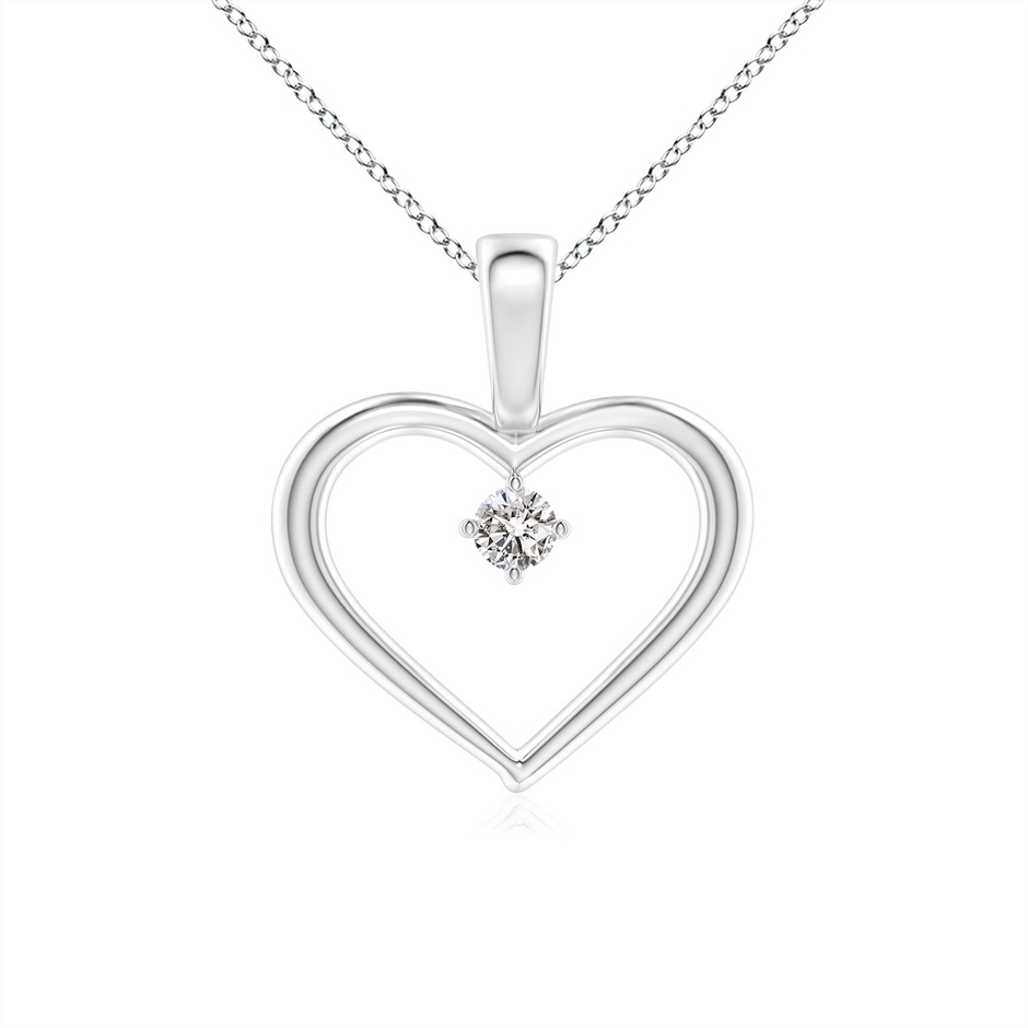 3.8mm IJI1I2 Solitaire Diamond Heart Pendant in P950 Platinum 