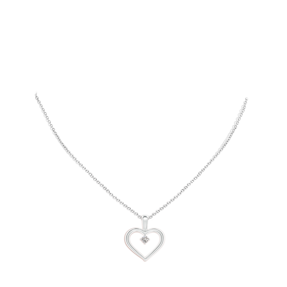 3.8mm IJI1I2 Solitaire Diamond Heart Pendant in P950 Platinum pen