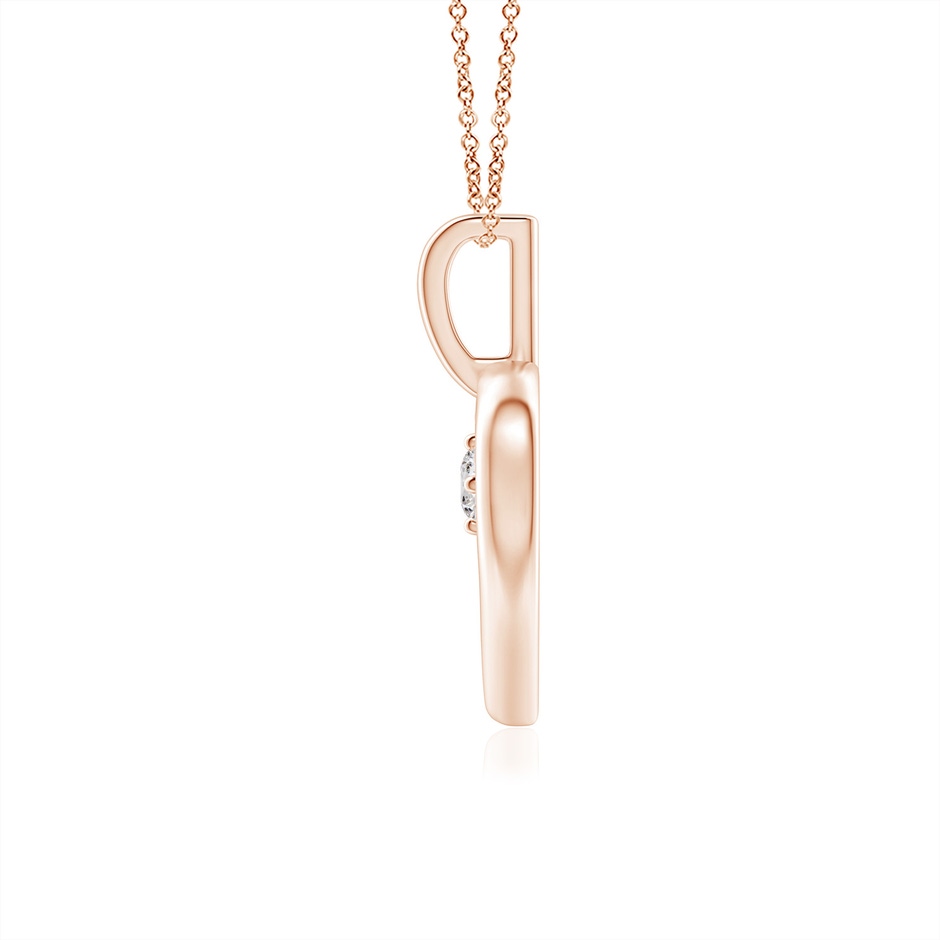 3.8mm IJI1I2 Solitaire Diamond Heart Pendant in Rose Gold side 199