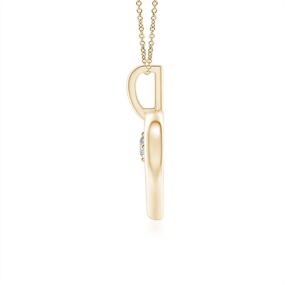 3.8mm KI3 Solitaire Diamond Heart Pendant in Yellow Gold side 199