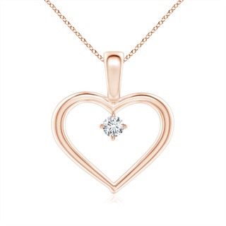 4.4mm GVS2 Solitaire Diamond Heart Pendant in 18K Rose Gold