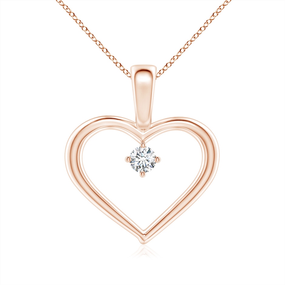4.4mm GVS2 Solitaire Diamond Heart Pendant in 18K Rose Gold 
