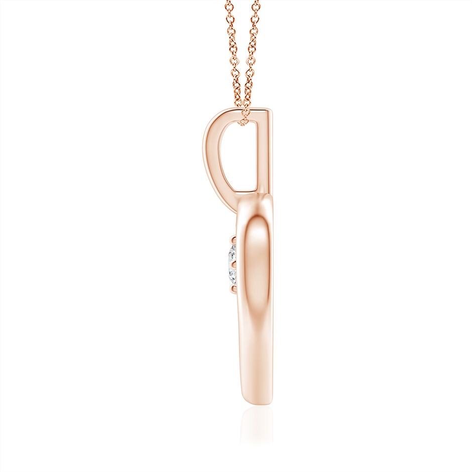 4.4mm GVS2 Solitaire Diamond Heart Pendant in 18K Rose Gold side 199