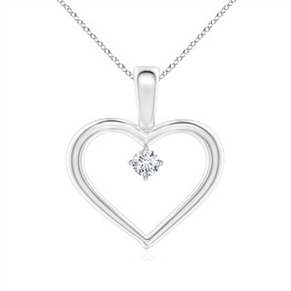 4.4mm GVS2 Solitaire Diamond Heart Pendant in P950 Platinum