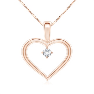 4.4mm GVS2 Solitaire Diamond Heart Pendant in Rose Gold