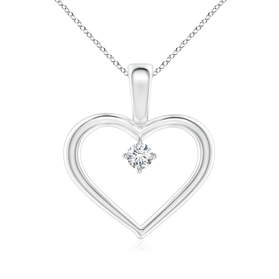 4.4mm GVS2 Solitaire Diamond Heart Pendant in White Gold 