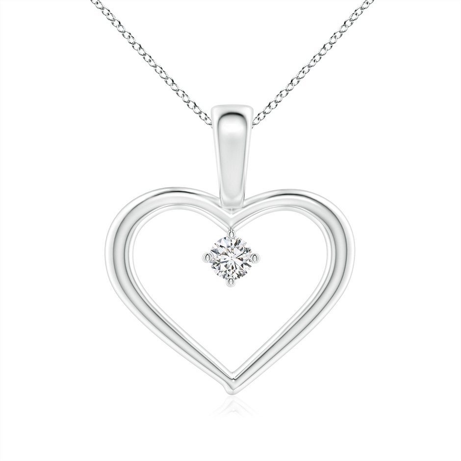 4.4mm HSI2 Solitaire Diamond Heart Pendant in White Gold 