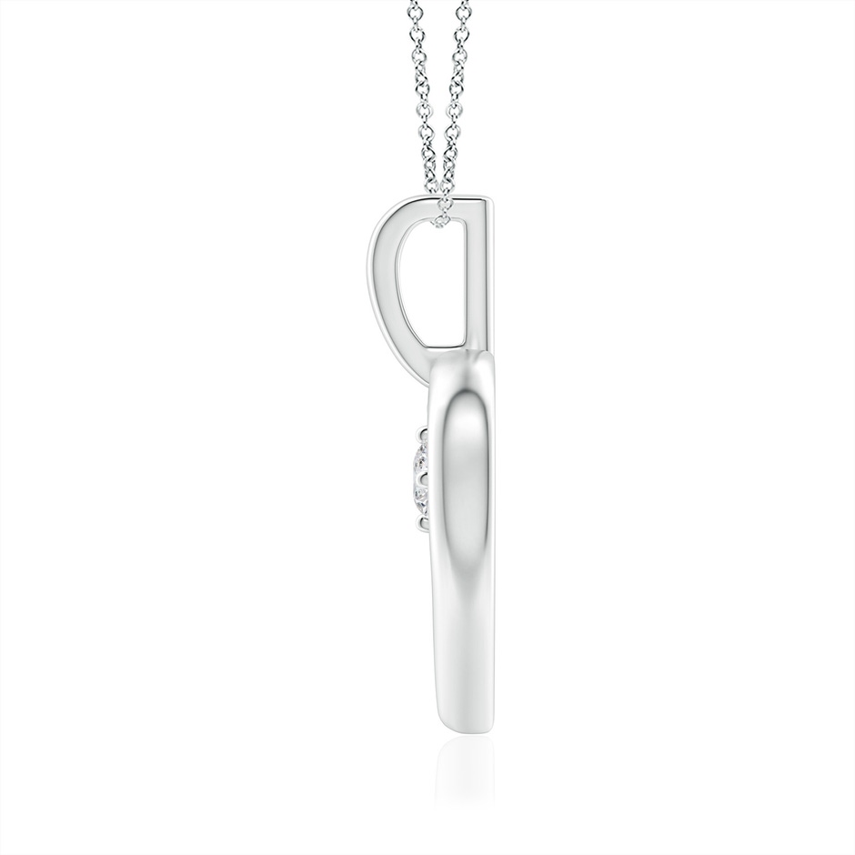 4.4mm HSI2 Solitaire Diamond Heart Pendant in White Gold side 199