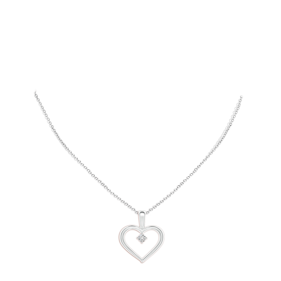 4.4mm HSI2 Solitaire Diamond Heart Pendant in White Gold pen