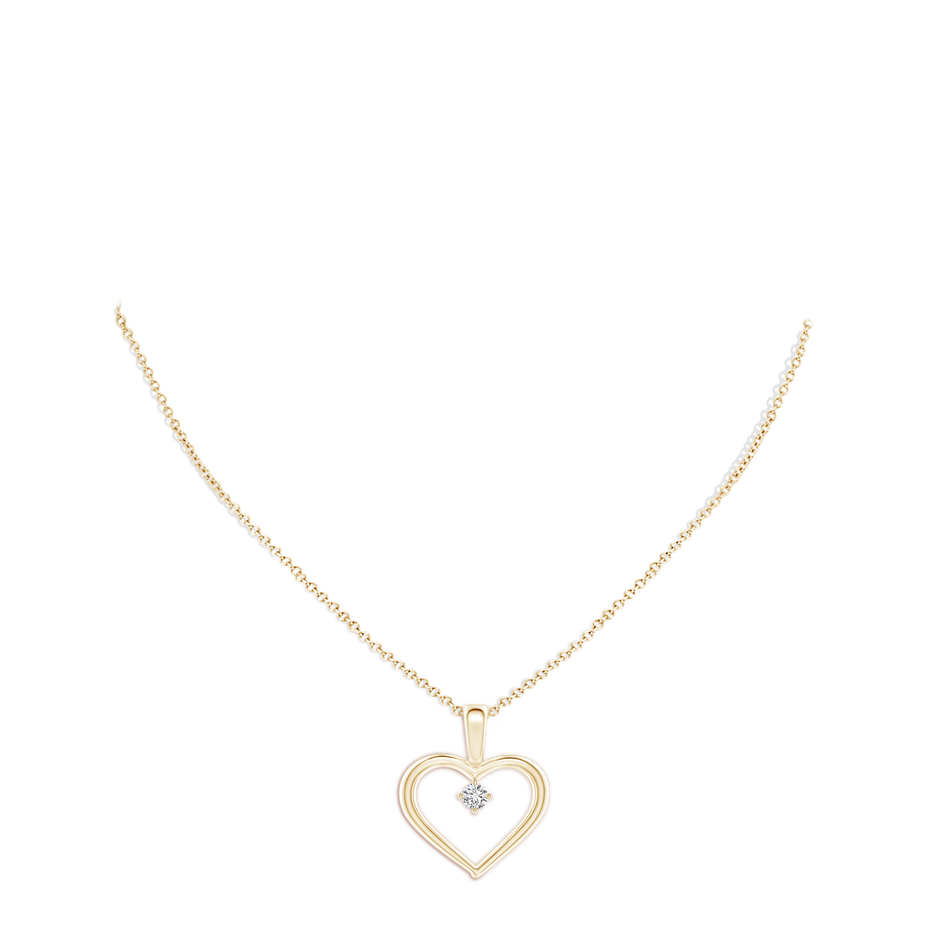 4.4mm HSI2 Solitaire Diamond Heart Pendant in Yellow Gold pen