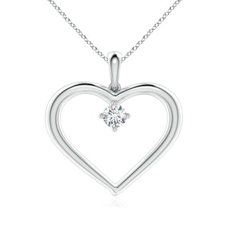 5.1mm GVS2 Solitaire Diamond Heart Pendant in P950 Platinum