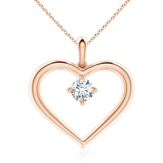 6.4mm GVS2 Solitaire Diamond Heart Pendant in 18K Rose Gold