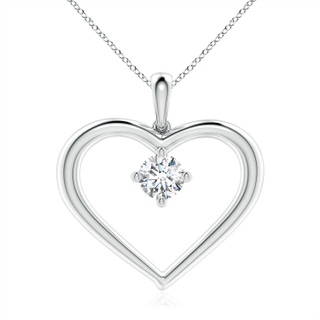 6.4mm GVS2 Solitaire Diamond Heart Pendant in P950 Platinum