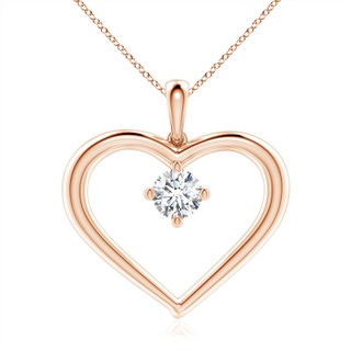 6.4mm GVS2 Solitaire Diamond Heart Pendant in Rose Gold