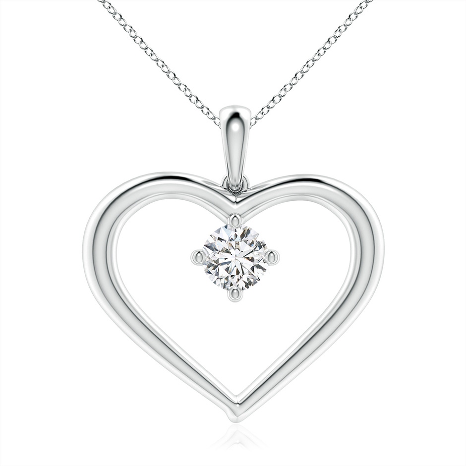 6.4mm HSI2 Solitaire Diamond Heart Pendant in P950 Platinum 