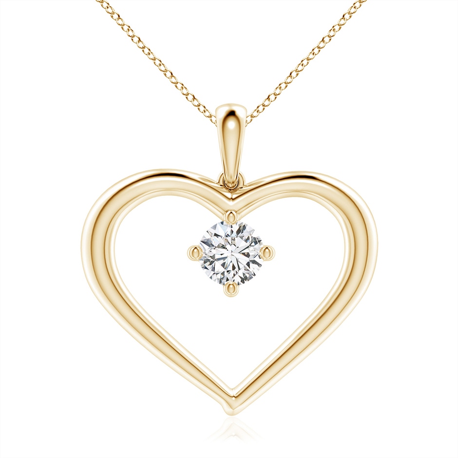 6.4mm HSI2 Solitaire Diamond Heart Pendant in Yellow Gold 