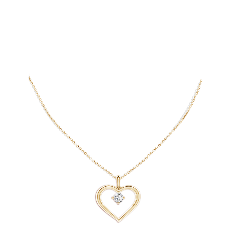 6.4mm HSI2 Solitaire Diamond Heart Pendant in Yellow Gold pen