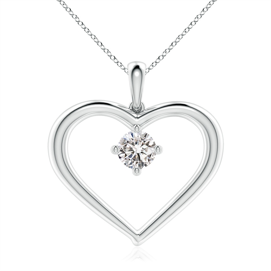 6.4mm IJI1I2 Solitaire Diamond Heart Pendant in White Gold 