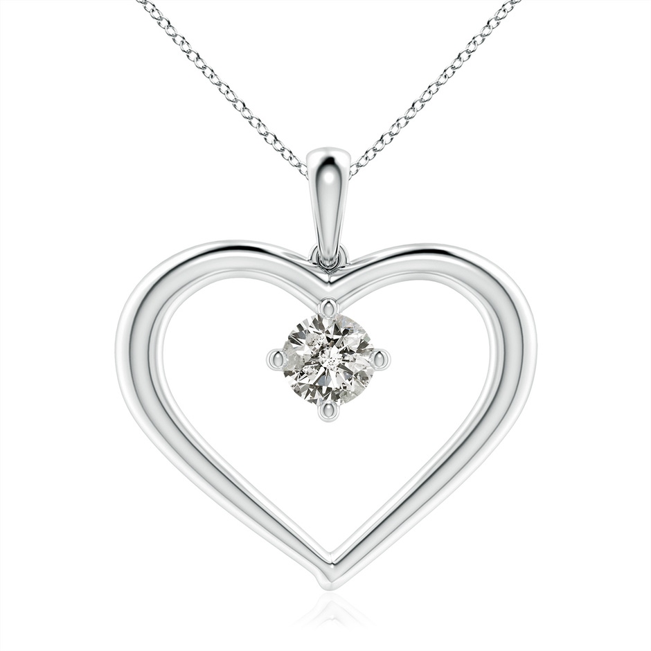6.4mm KI3 Solitaire Diamond Heart Pendant in P950 Platinum 