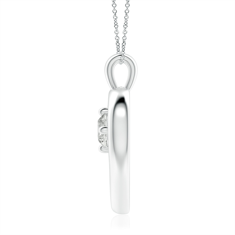 6.4mm KI3 Solitaire Diamond Heart Pendant in P950 Platinum side 199