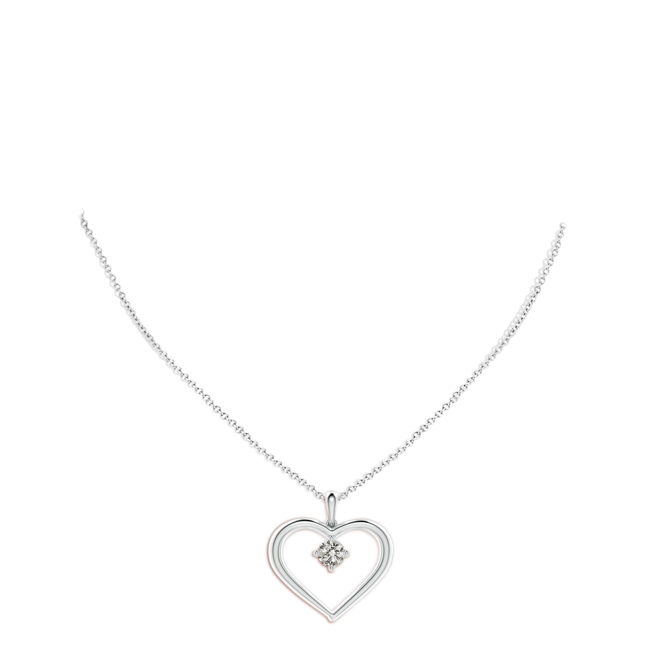 6.4mm KI3 Solitaire Diamond Heart Pendant in P950 Platinum pen