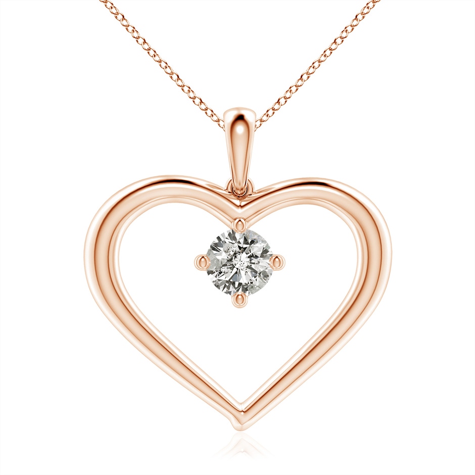 6.4mm KI3 Solitaire Diamond Heart Pendant in Rose Gold 