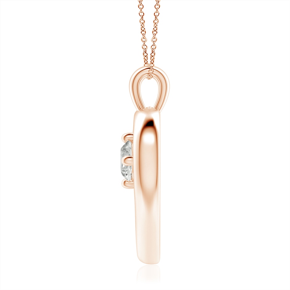 6.4mm KI3 Solitaire Diamond Heart Pendant in Rose Gold side 199