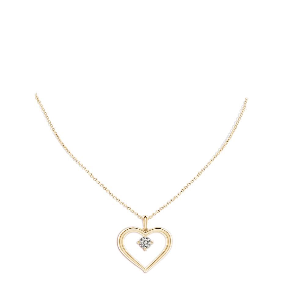 6.4mm KI3 Solitaire Diamond Heart Pendant in Yellow Gold pen